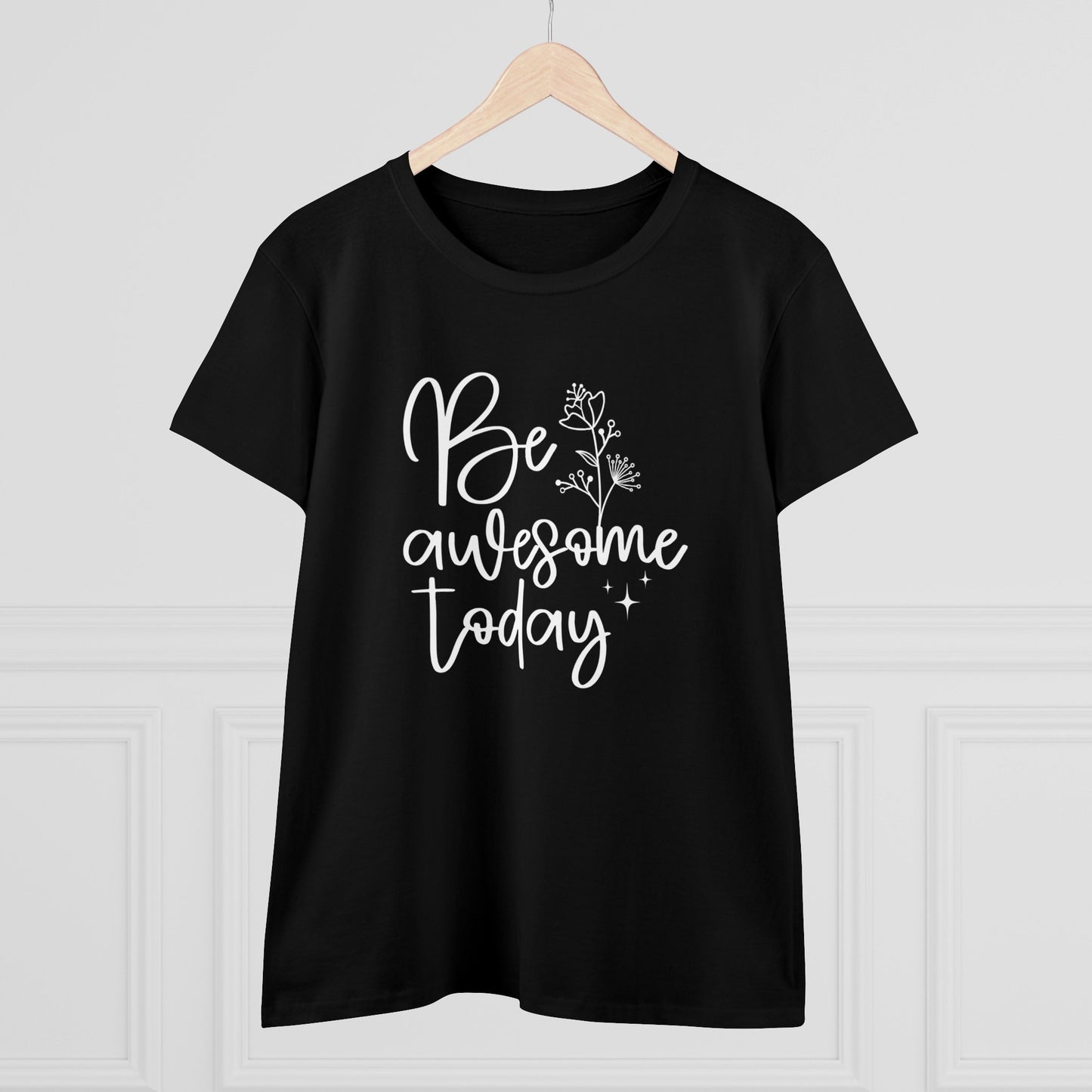 Inspirational Women's Midweight Cotton Tee - 'Be Awesome Today'