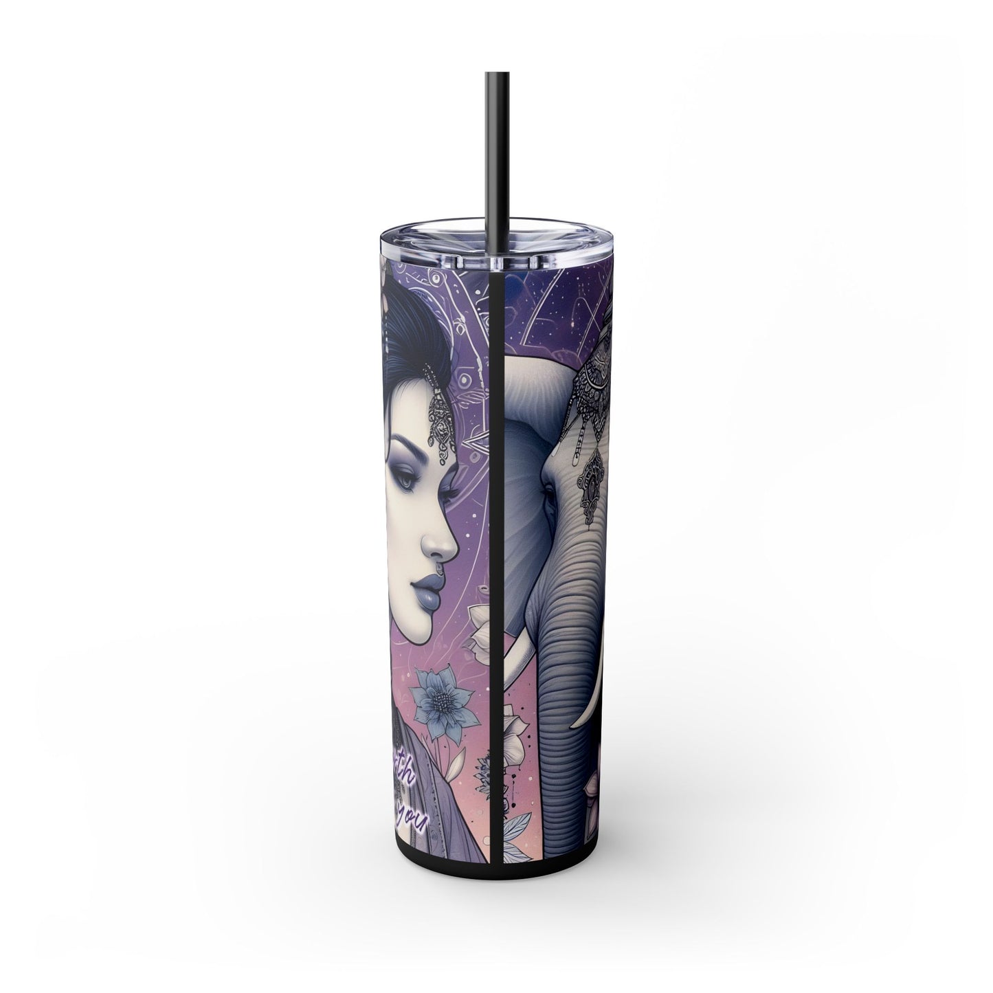 Your Self-Worth is determined by you -Affirmation Art Skinny Tumbler - 20oz with Straw