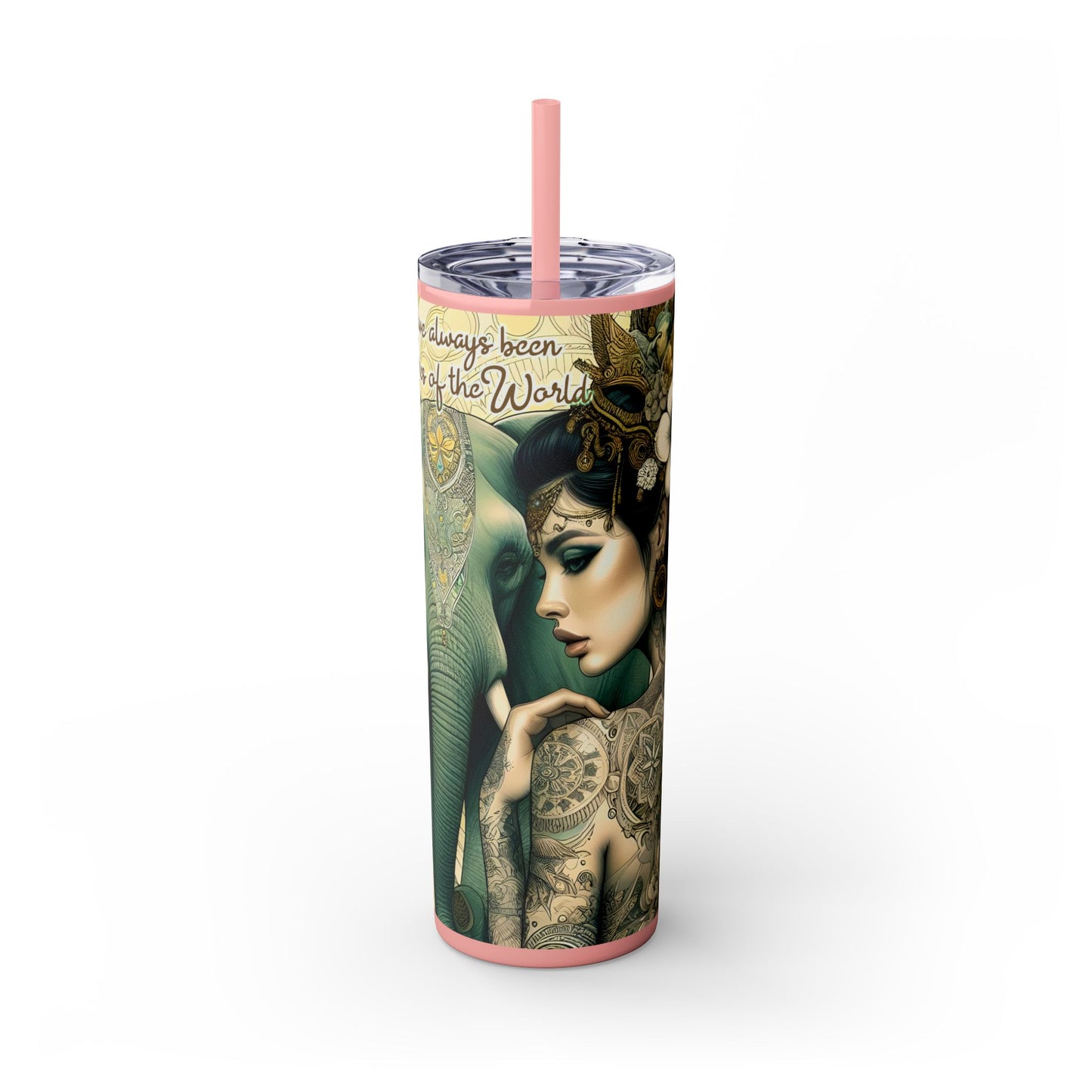 Strong Women -Affirmation Art Skinny Tumbler - 20oz with Straw