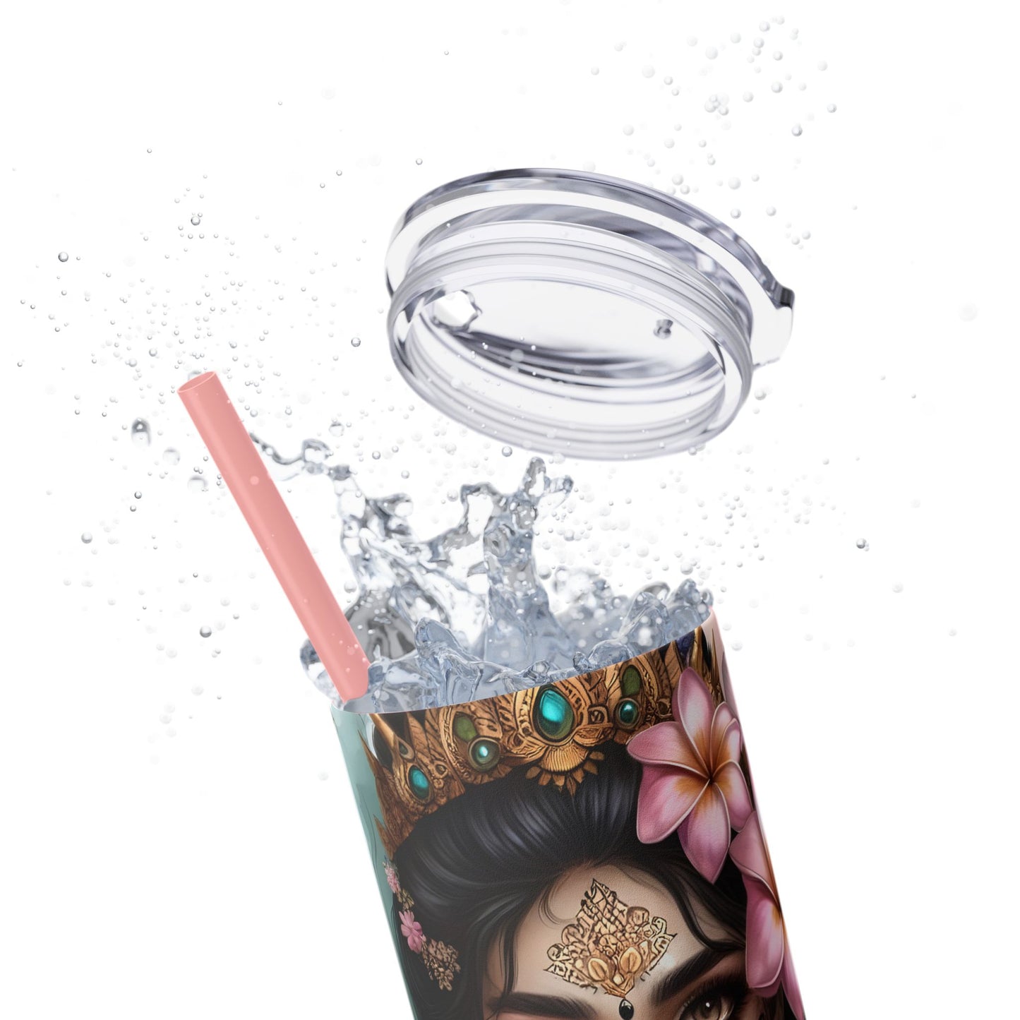 Im meant to live a happy life -Affirmation Art Skinny Tumbler - 20oz with Straw