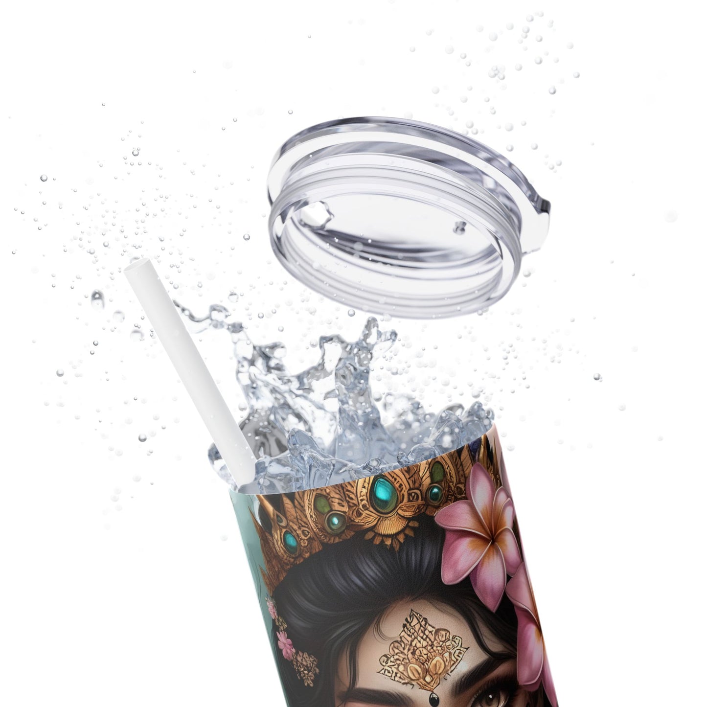 Im meant to live a happy life -Affirmation Art Skinny Tumbler - 20oz with Straw