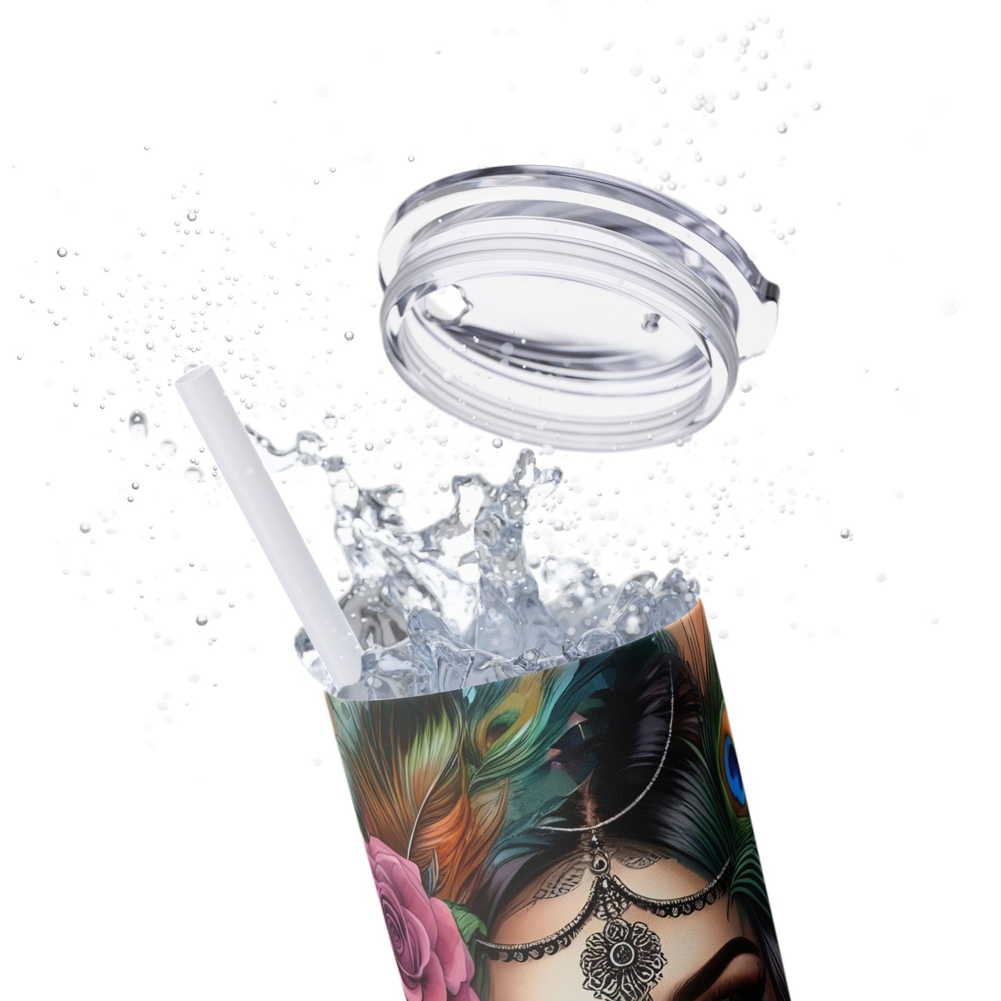 I Love My Body,Mind,Dreams,Goals-Affirmation Art Skinny Tumbler - 20oz with Straw