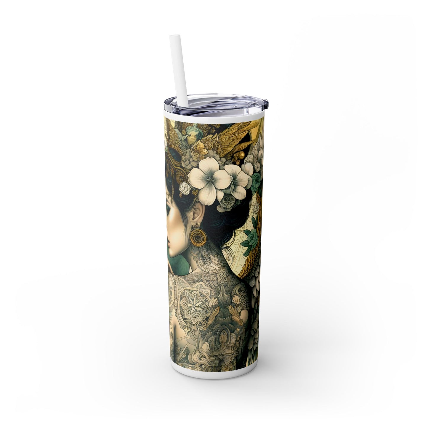 Strong Women -Affirmation Art Skinny Tumbler - 20oz with Straw