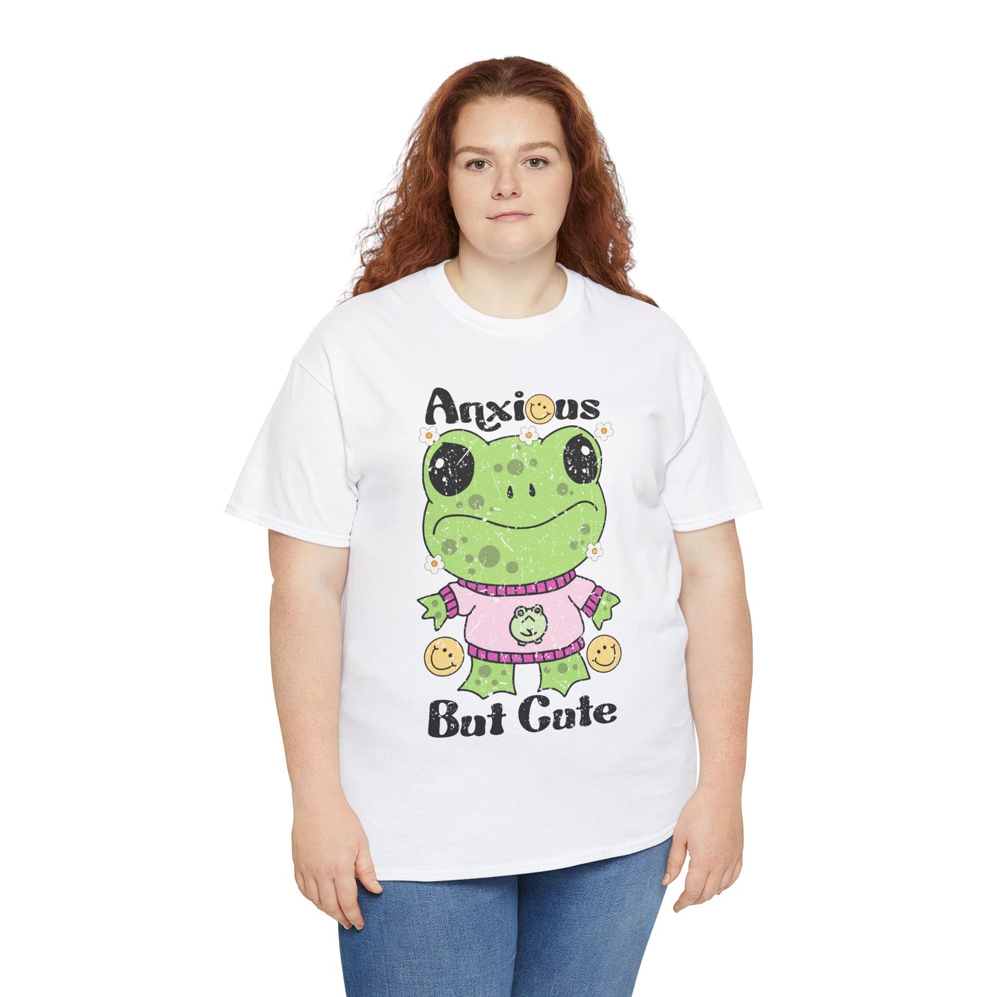 Anxious  But Cute-Heavy Cotton Tee