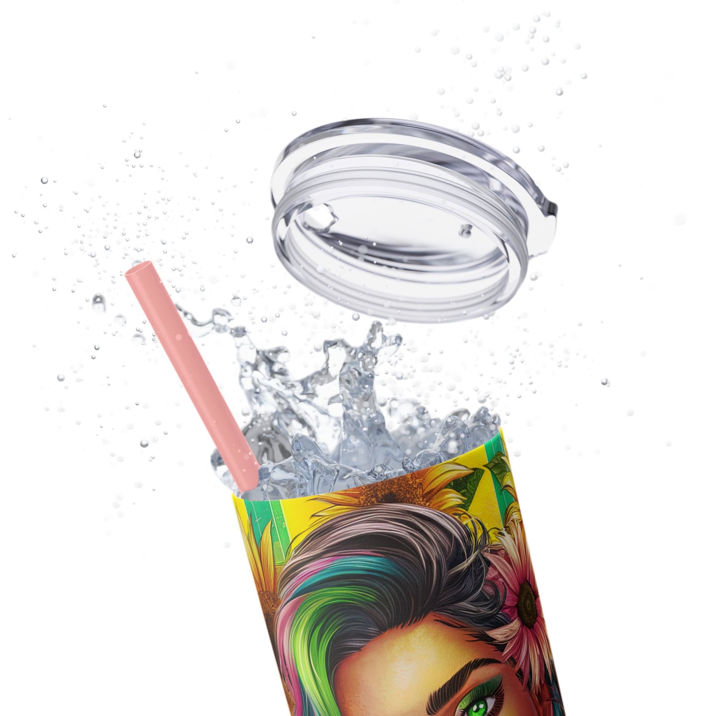 Shine and Bright -Affirmation Art Skinny Tumbler - 20oz with Straw