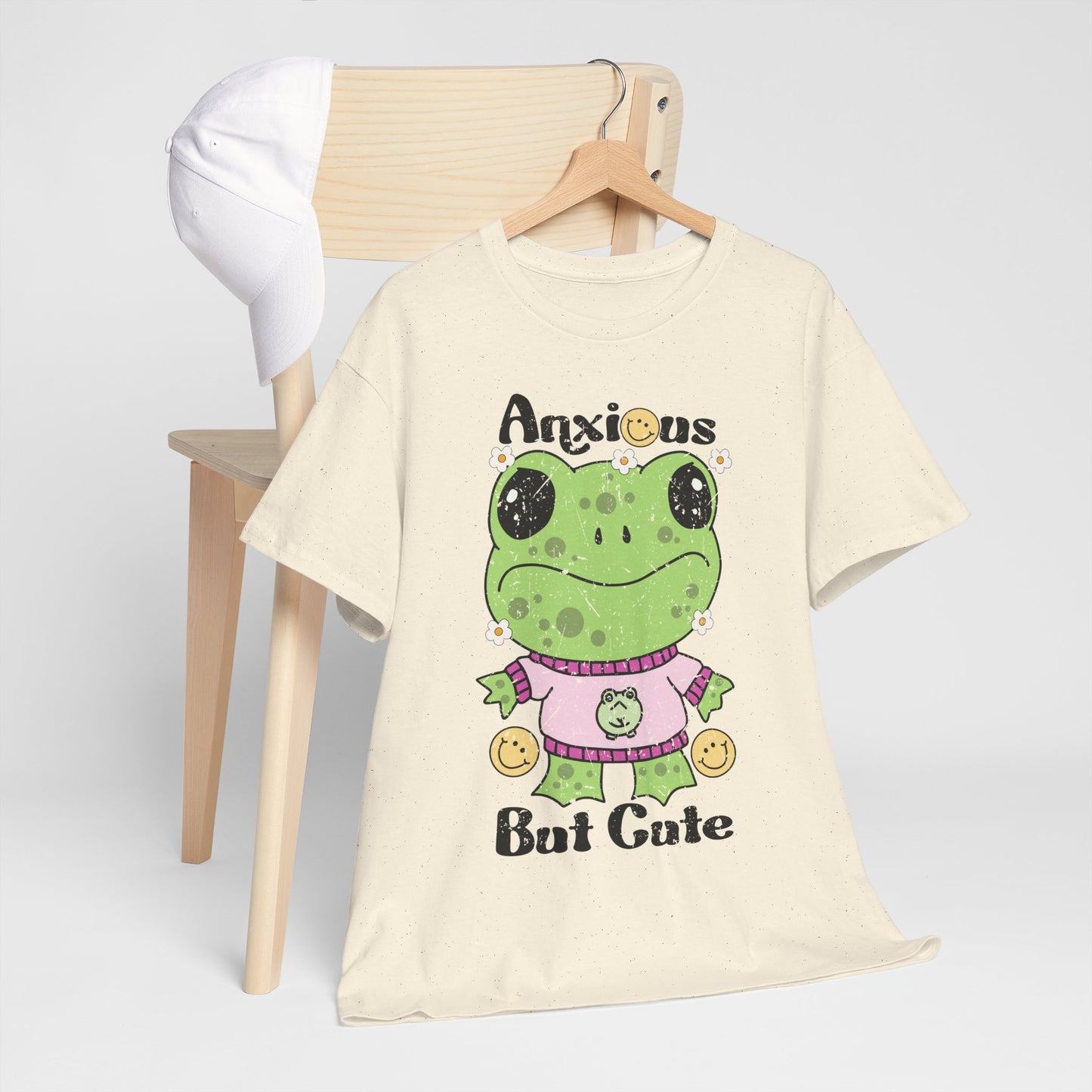 Anxious  But Cute-Heavy Cotton Tee