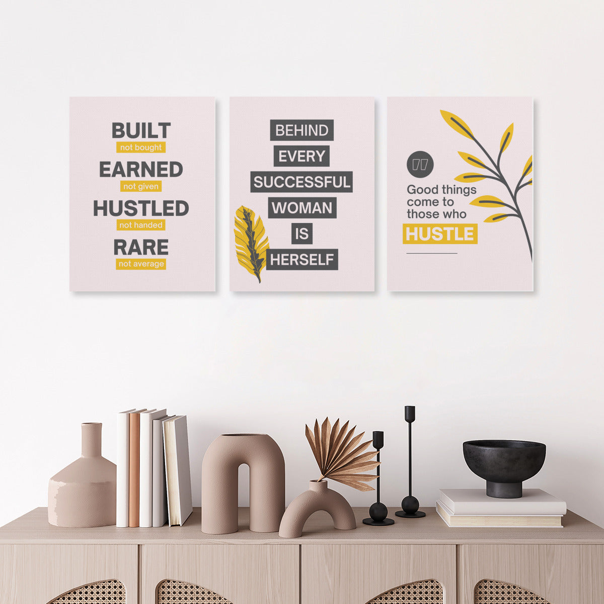 "Behind Every Successful Woman is Herself" Posters – Set of 3 – Empowering Affirmations