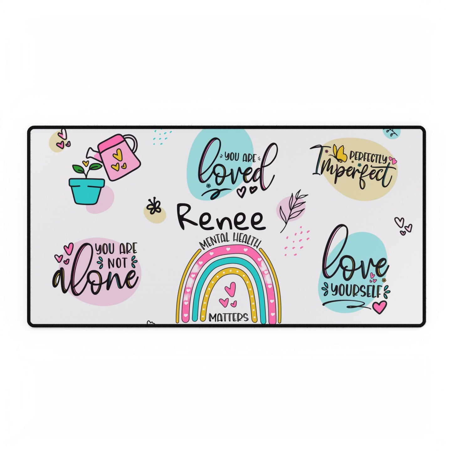 Personalized Mental Health Desk Mat - Inspiring Affirmations & Colorful Design