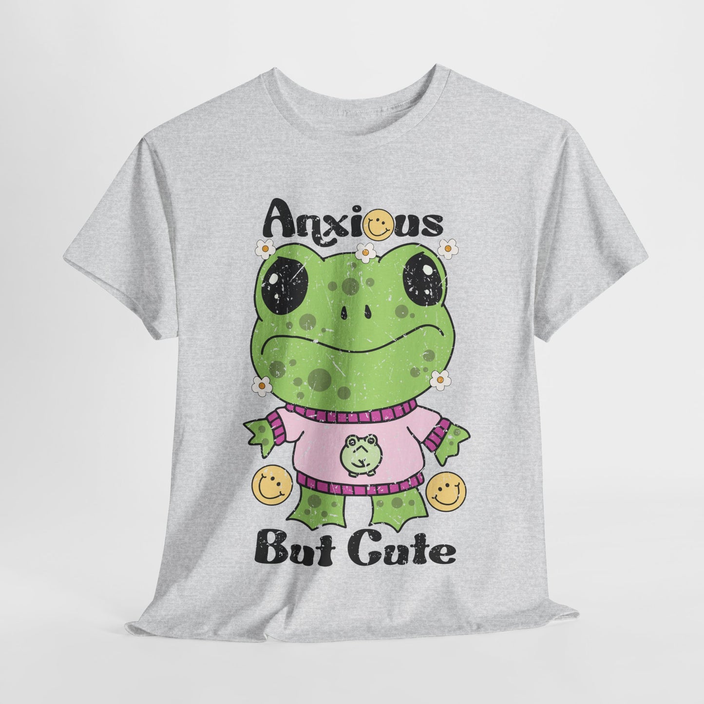 Anxious  But Cute-Heavy Cotton Tee