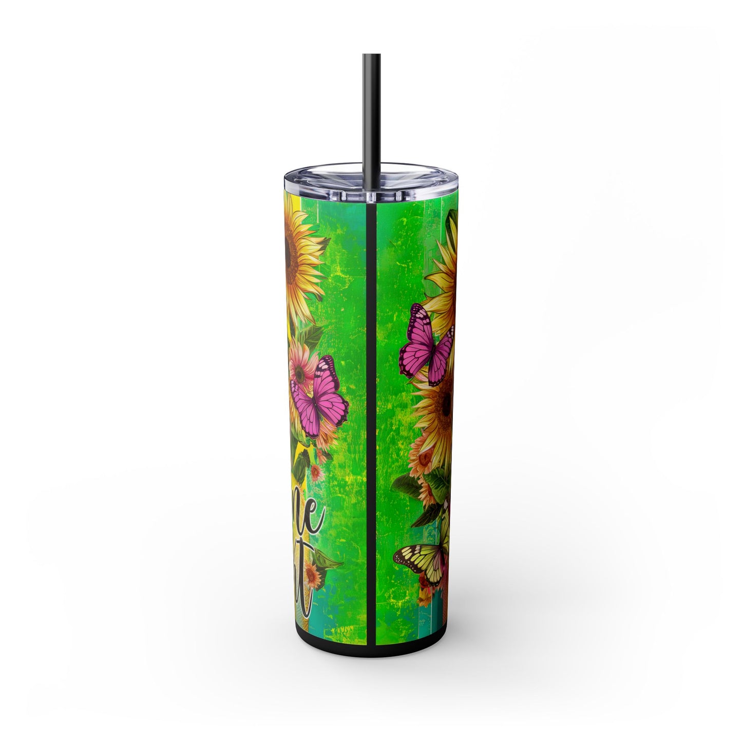 Shine and Bright -Affirmation Art Skinny Tumbler - 20oz with Straw