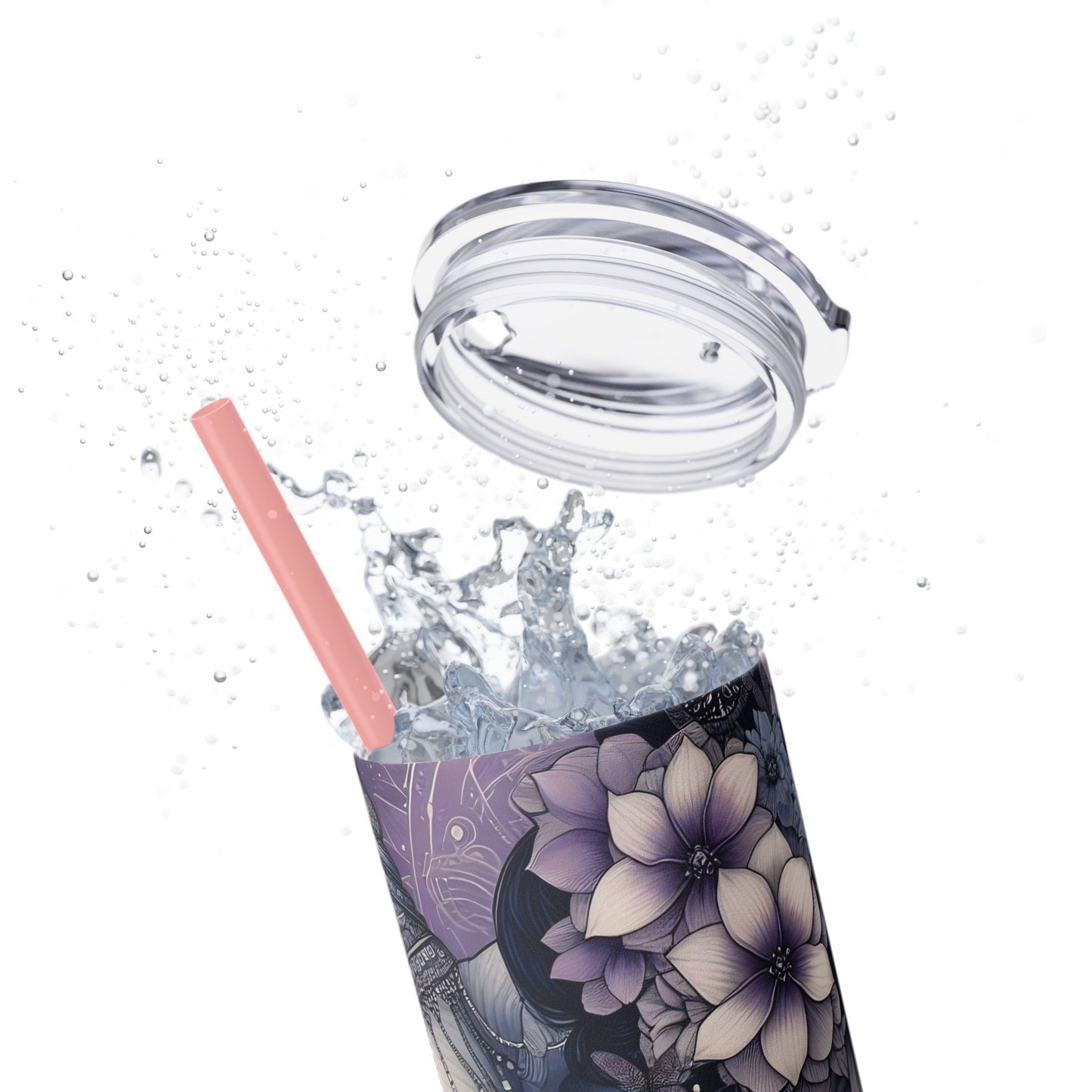 Your Self-Worth is determined by you -Affirmation Art Skinny Tumbler - 20oz with Straw
