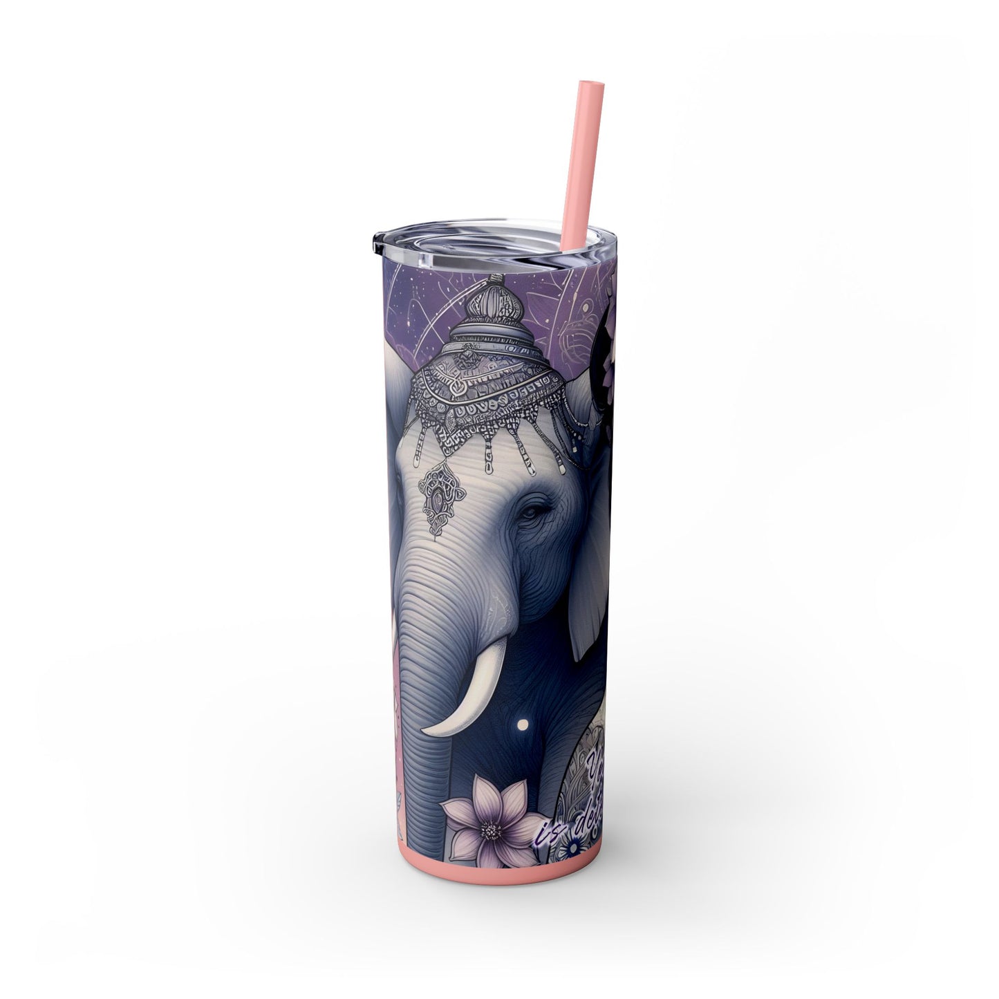 Your Self-Worth is determined by you -Affirmation Art Skinny Tumbler - 20oz with Straw