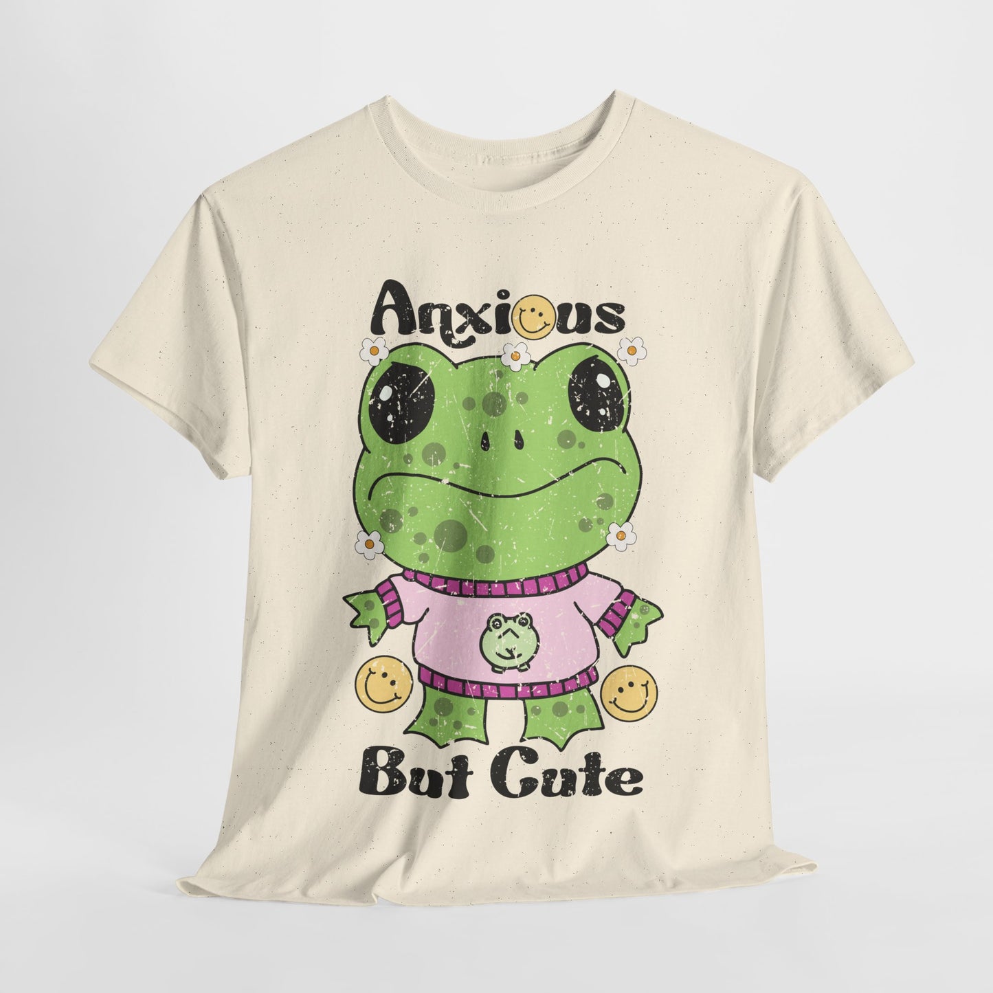 Anxious  But Cute-Heavy Cotton Tee