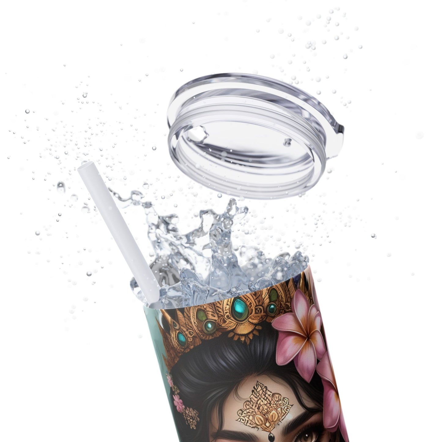 Im meant to live a happy life -Affirmation Art Skinny Tumbler - 20oz with Straw