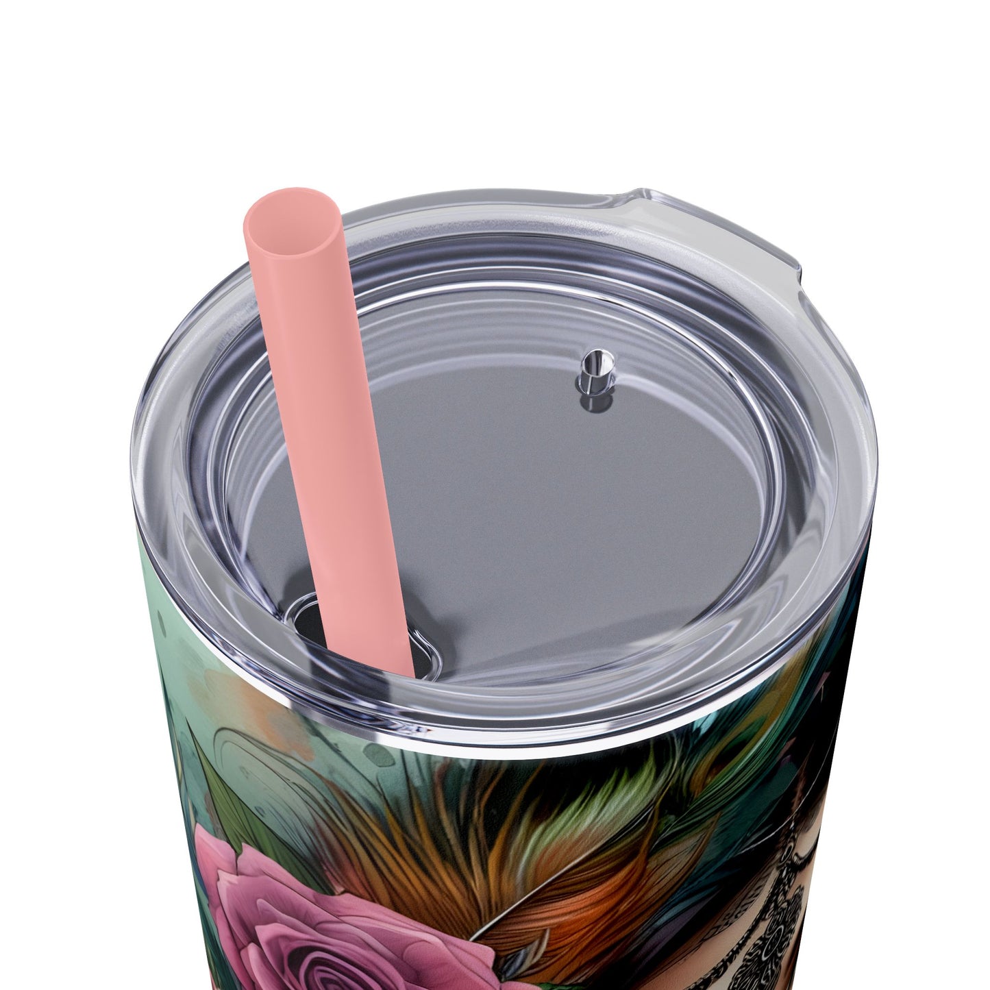 I Love My Body,Mind,Dreams,Goals-Affirmation Art Skinny Tumbler - 20oz with Straw