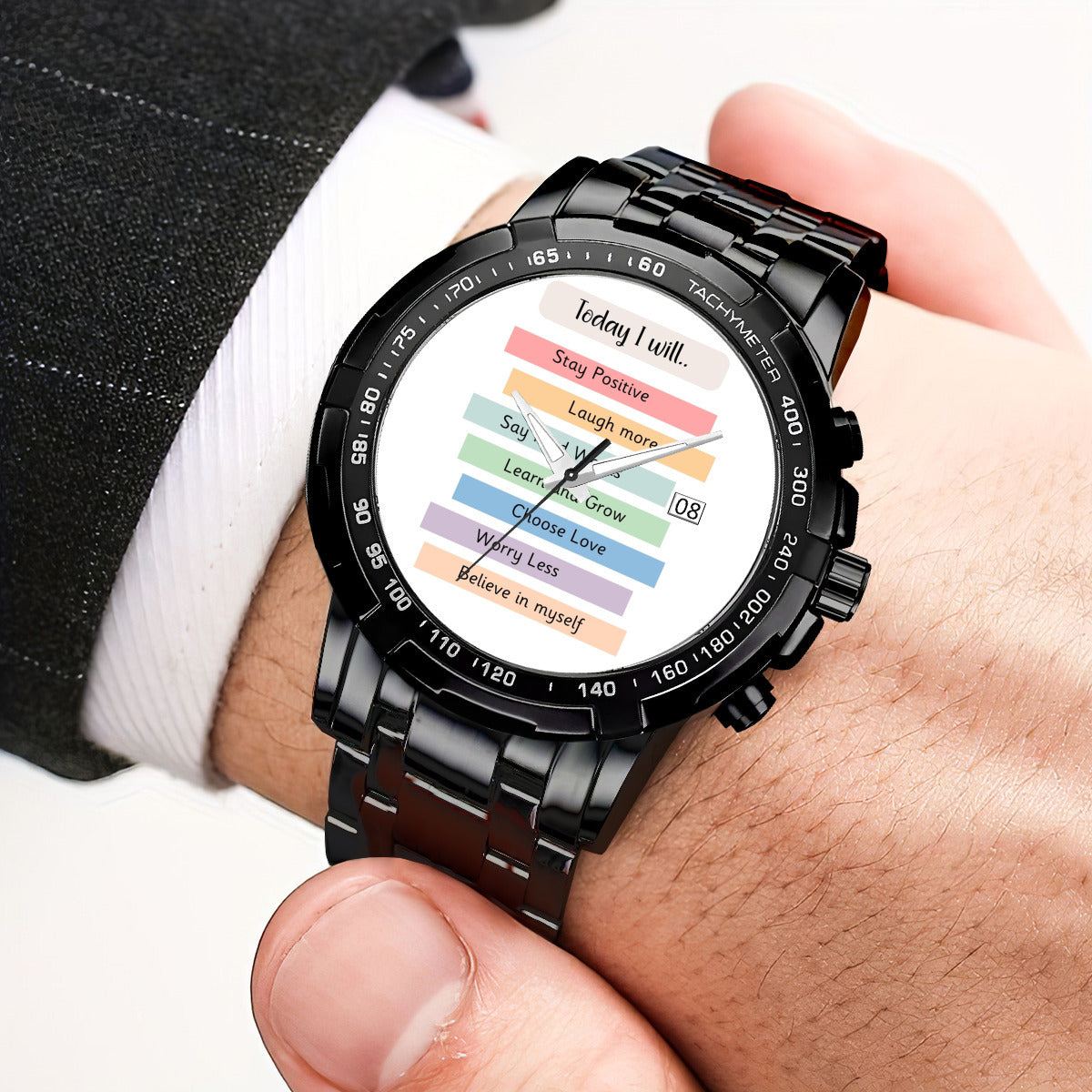 "Today I Will" Affirmation Watch – Empower Your Day