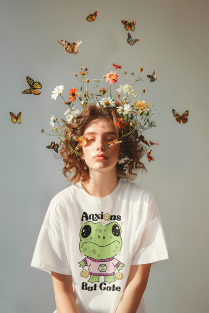 Anxious  But Cute-Heavy Cotton Tee
