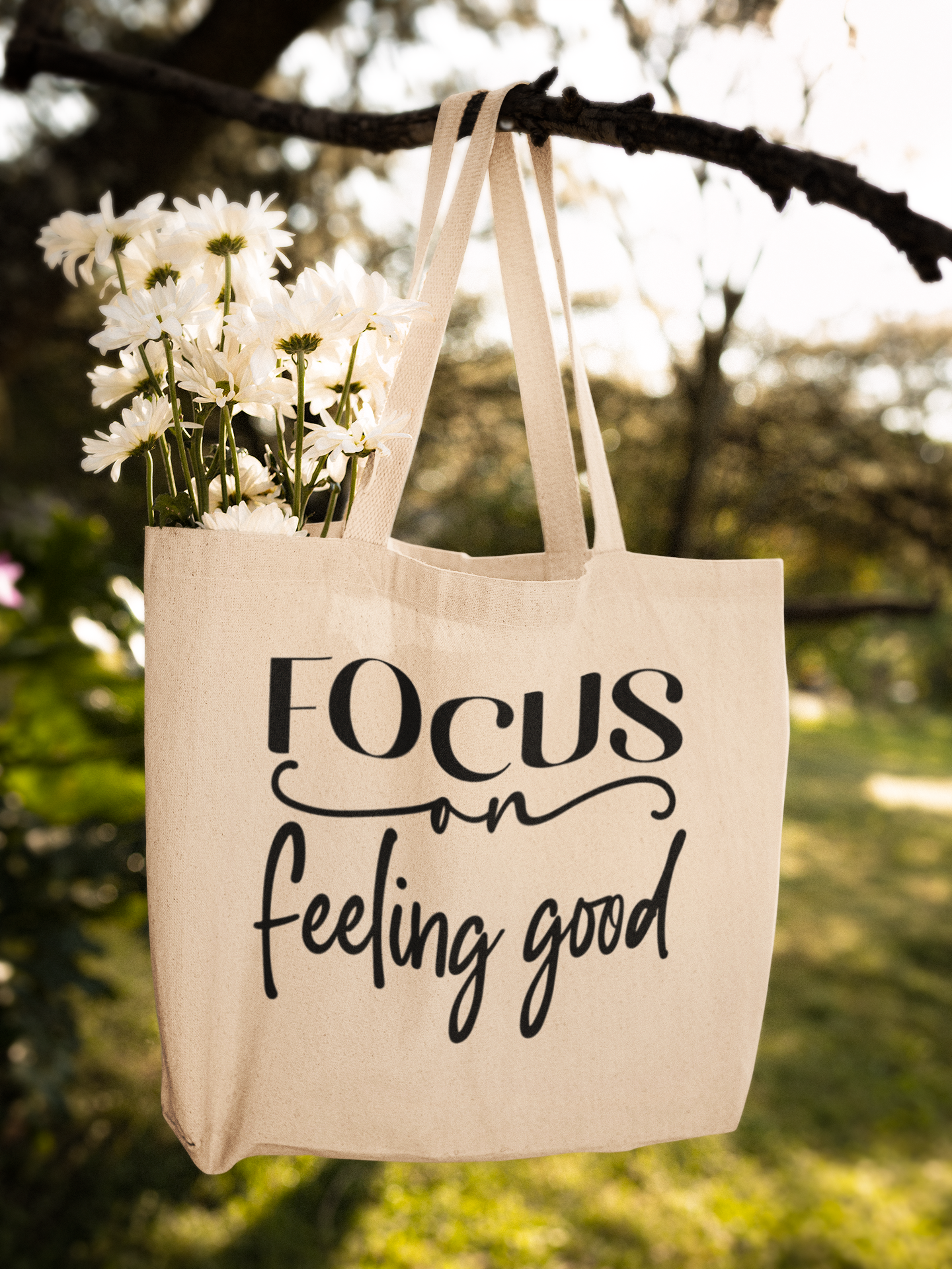 Focus on feeling good Cotton Canvas Tote Bag