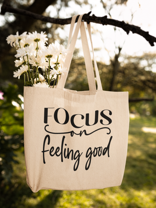 Focus on feeling good Cotton Canvas Tote Bag