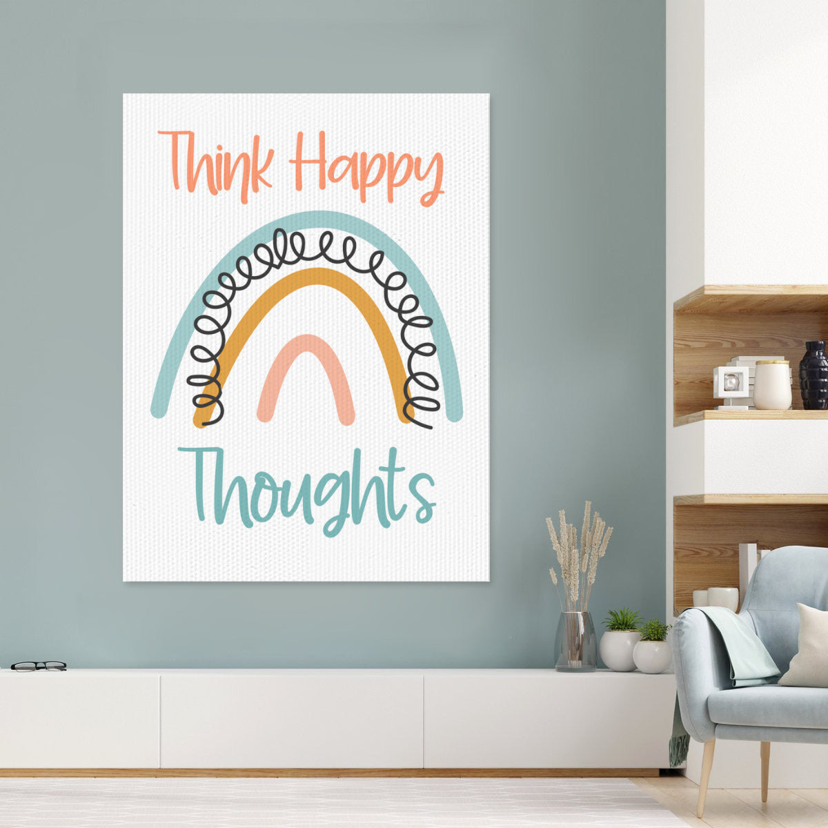 Think Happy Thoughts Poster – Spread Positivity