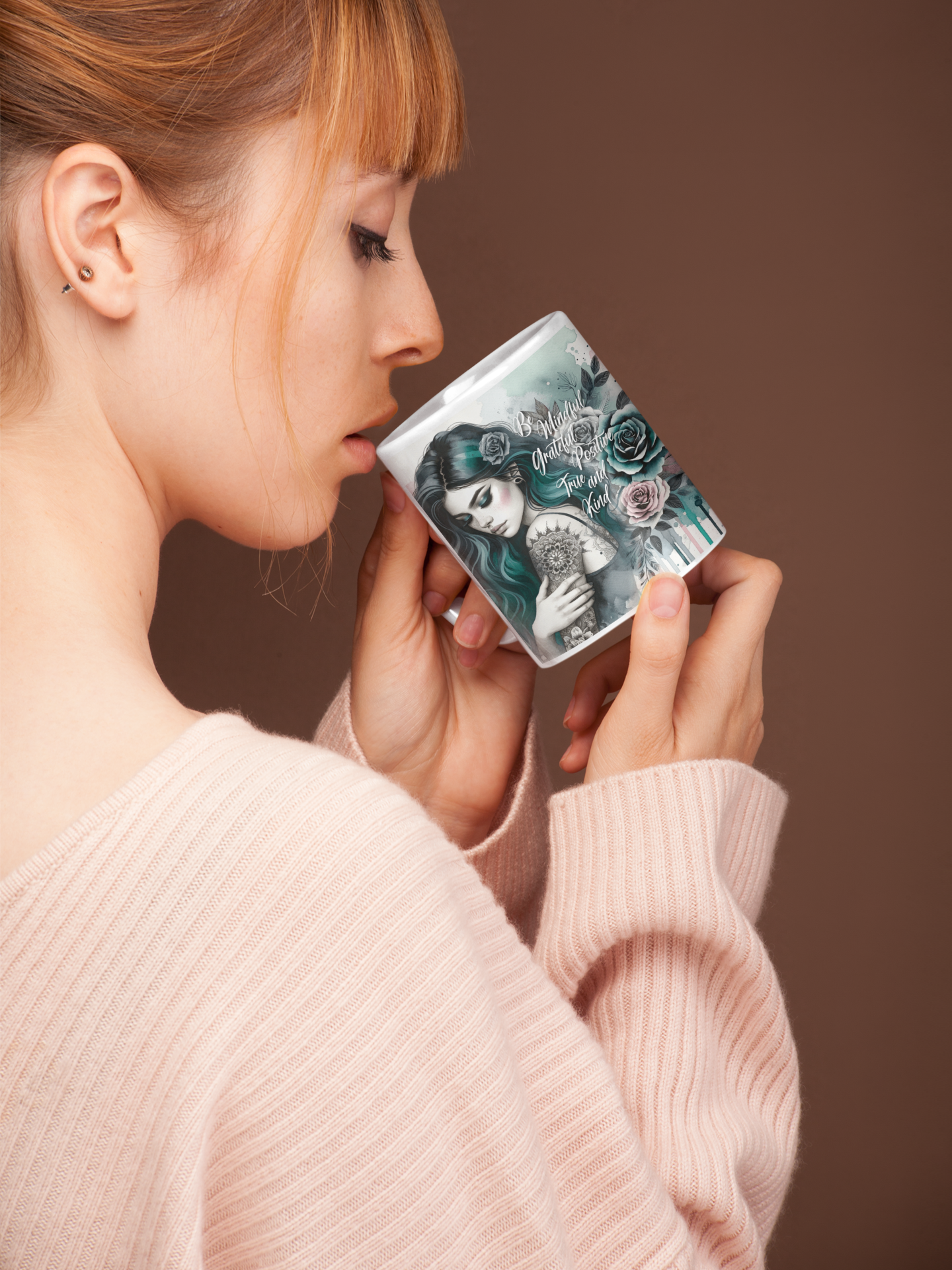 Be mindful grateful positive limited Edition Mugs