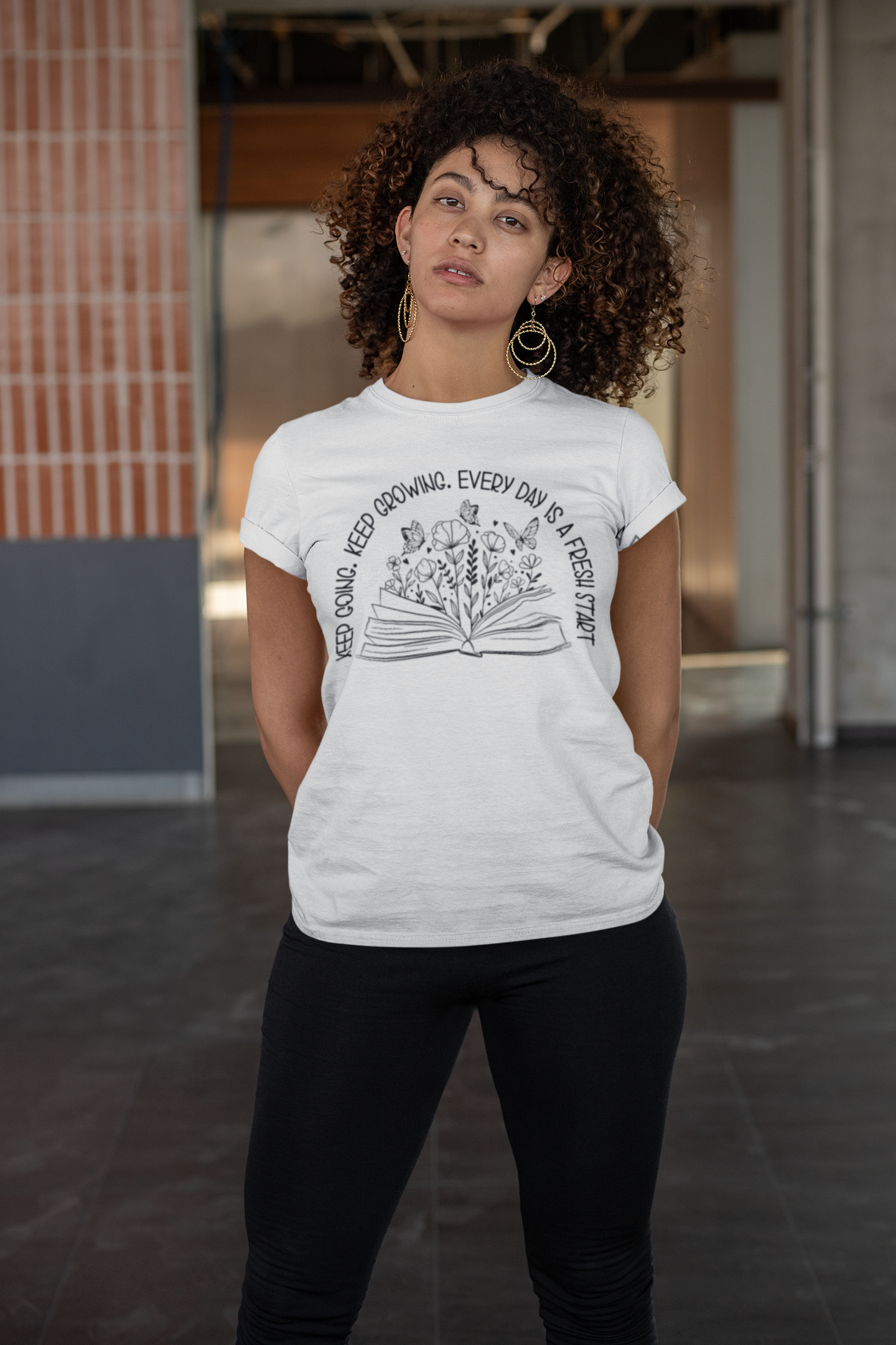Keep going Keep growing  Heavy Cotton Tee