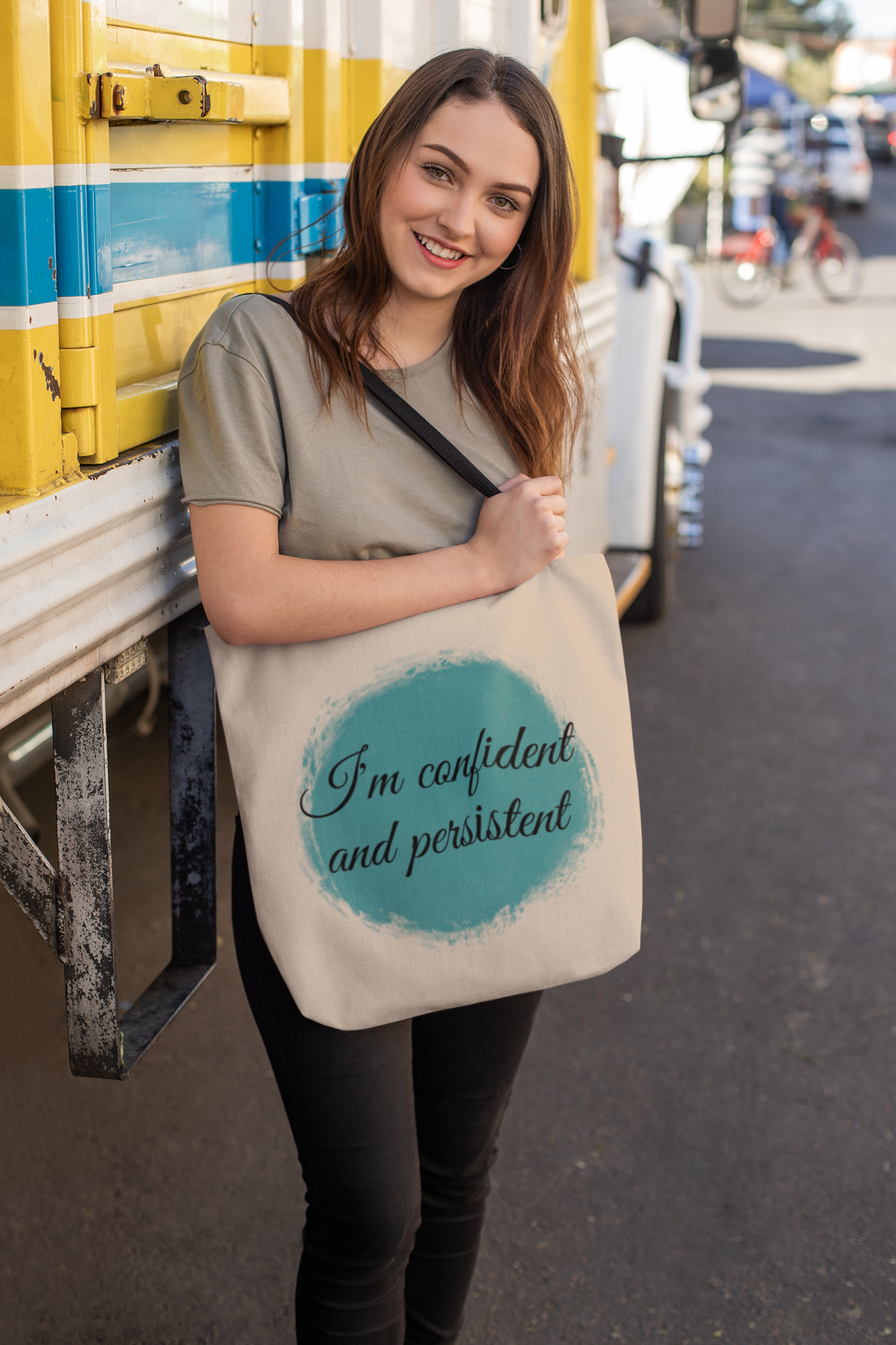 Im confident and persistent-Custom tote bags