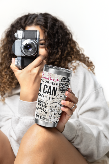 I Can Do It- Self Love Skinny Tumbler with Straw, 20oz